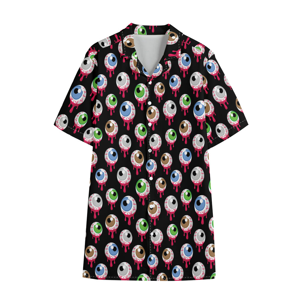 Bloody Eyeball Pattern Print Cotton Hawaiian Shirt