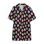 Bloody Eyeball Pattern Print Cotton Hawaiian Shirt