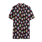 Bloody Eyeball Pattern Print Cotton Hawaiian Shirt