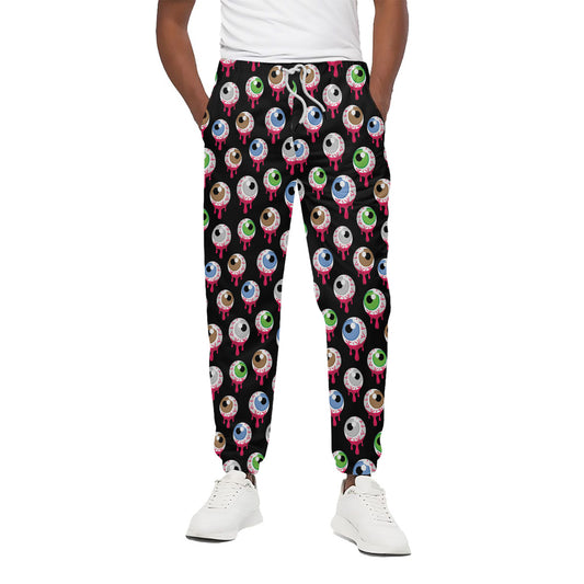 Bloody Eyeball Pattern Print Cotton Pants