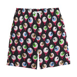 Bloody Eyeball Pattern Print Cotton Shorts