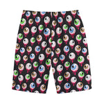 Bloody Eyeball Pattern Print Cotton Shorts