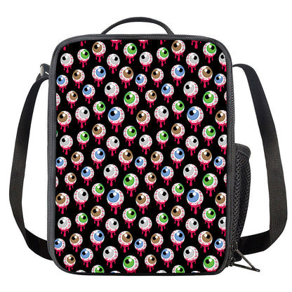 Bloody Eyeball Pattern Print Crossbody Lunch Bag