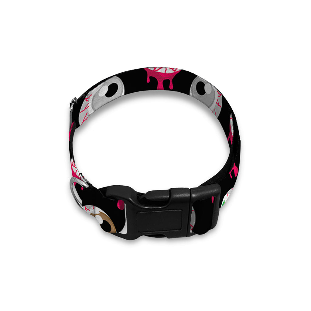 Bloody Eyeball Pattern Print Dog Collar