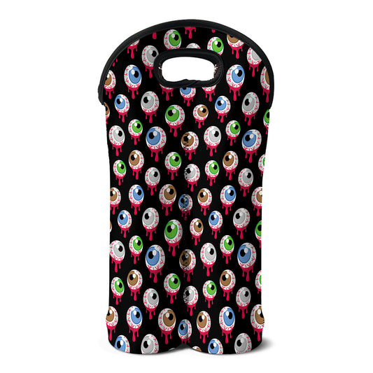 Bloody Eyeball Pattern Print Double Neoprene Wine Tote