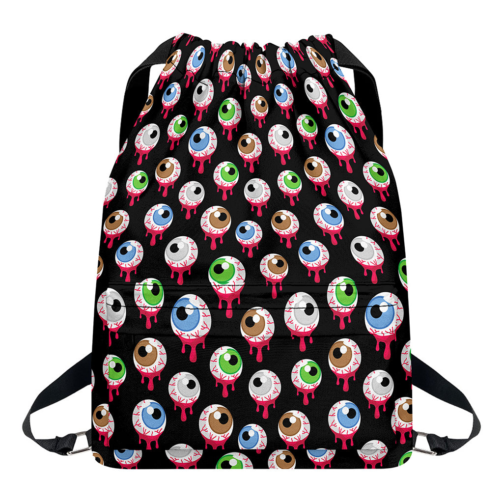 Bloody Eyeball Pattern Print Drawstring Backpack