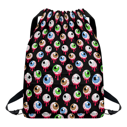Bloody Eyeball Pattern Print Drawstring Backpack