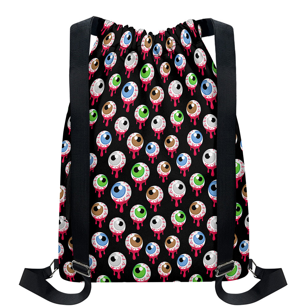 Bloody Eyeball Pattern Print Drawstring Backpack