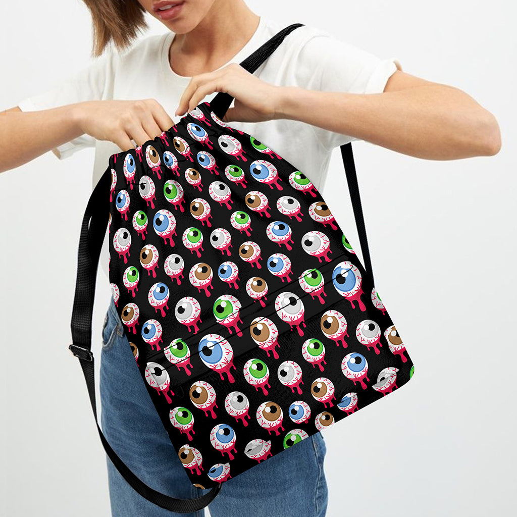 Bloody Eyeball Pattern Print Drawstring Backpack