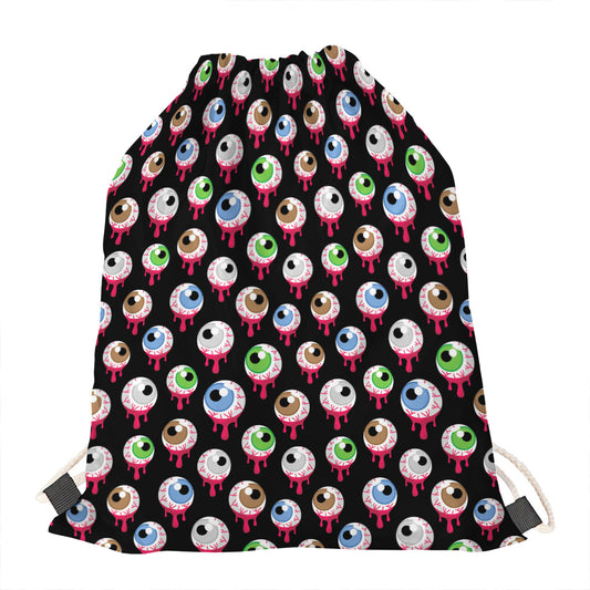 Bloody Eyeball Pattern Print Drawstring Bag
