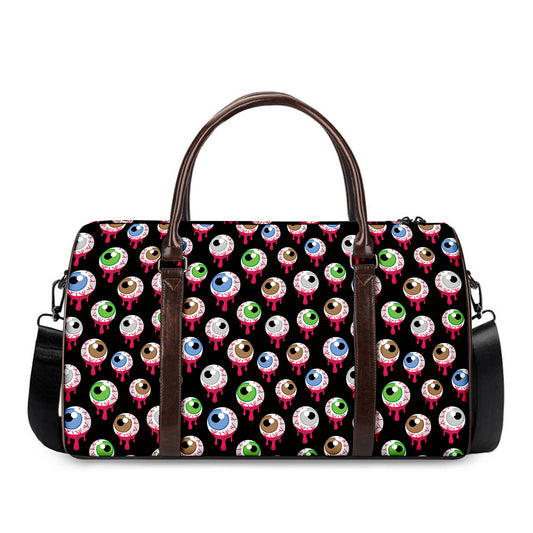 Bloody Eyeball Pattern Print Duffle Bag