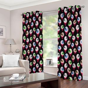 Bloody Eyeball Pattern Print Extra Wide Grommet Curtains