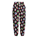 Bloody Eyeball Pattern Print Fleece Lined Knit Pants