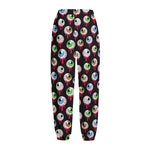 Bloody Eyeball Pattern Print Fleece Lined Knit Pants