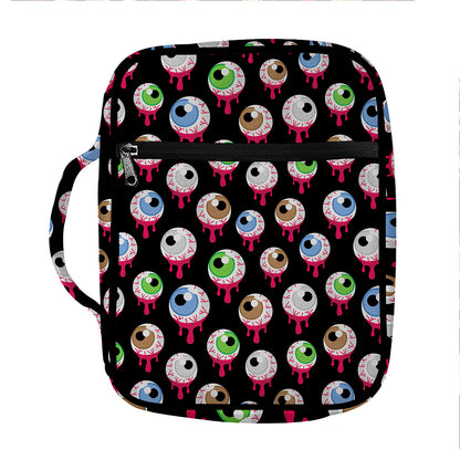 Bloody Eyeball Pattern Print Front Pocket Bible Bag