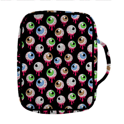 Bloody Eyeball Pattern Print Front Pocket Bible Bag