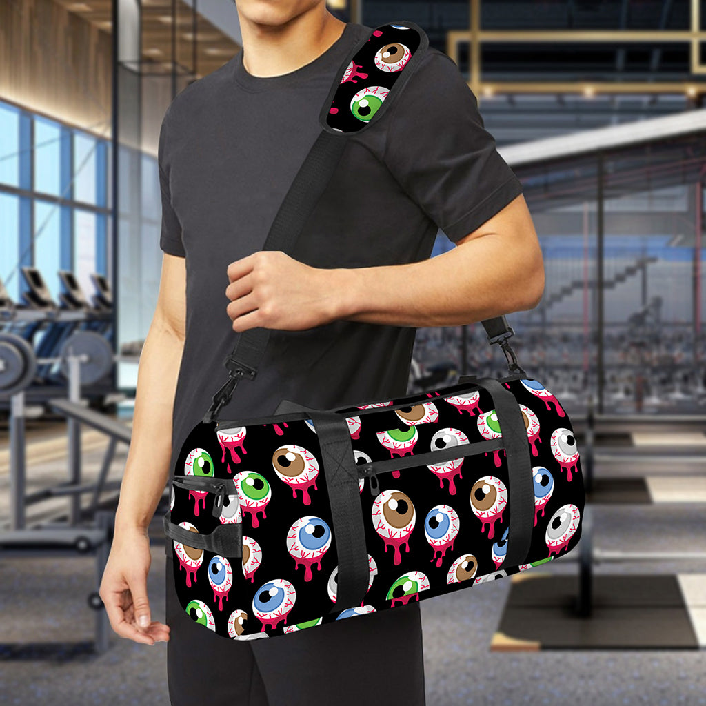 Bloody Eyeball Pattern Print Gym Bag
