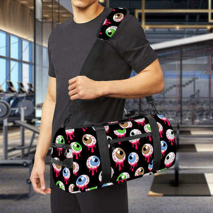 Bloody Eyeball Pattern Print Gym Bag