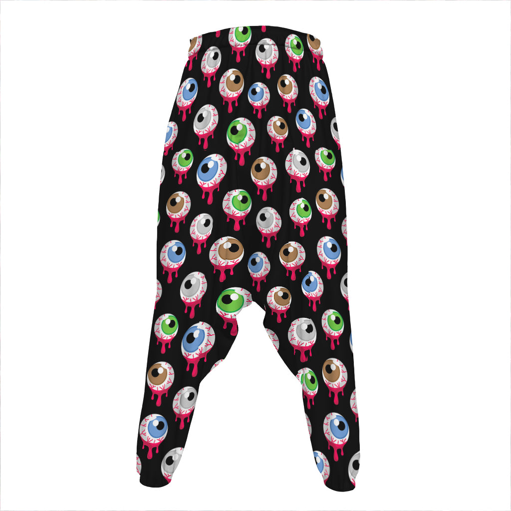 Bloody Eyeball Pattern Print Hammer Pants