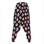 Bloody Eyeball Pattern Print Hammer Pants