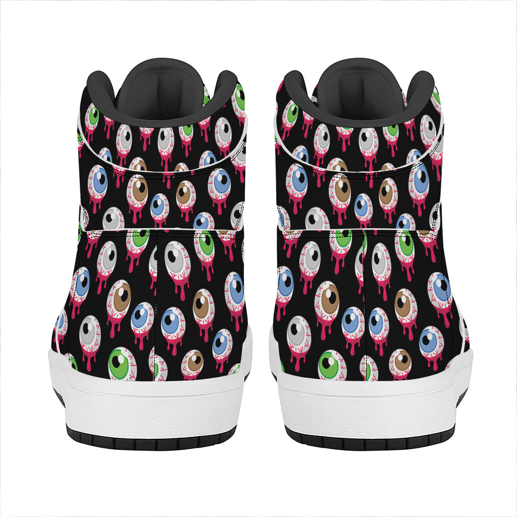 Bloody Eyeball Pattern Print High Top Leather Sneakers