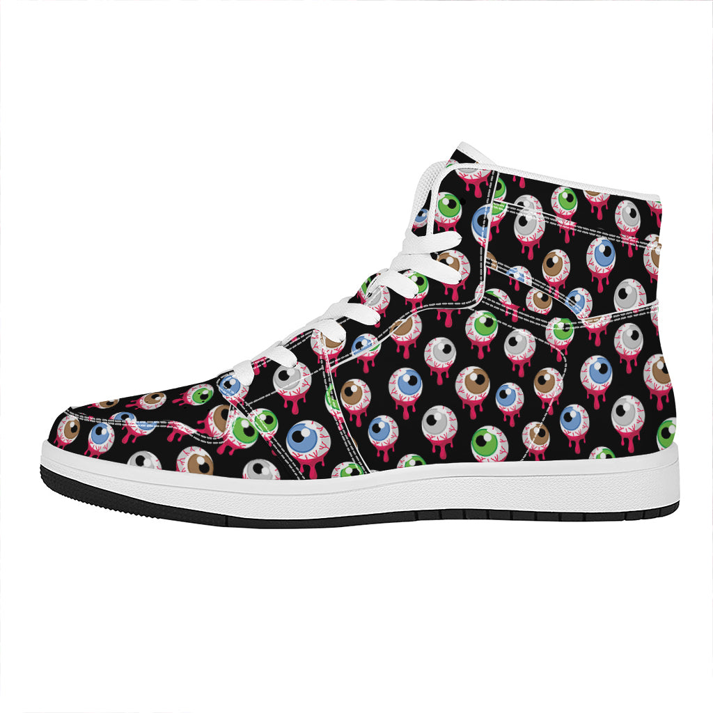 Bloody Eyeball Pattern Print High Top Leather Sneakers
