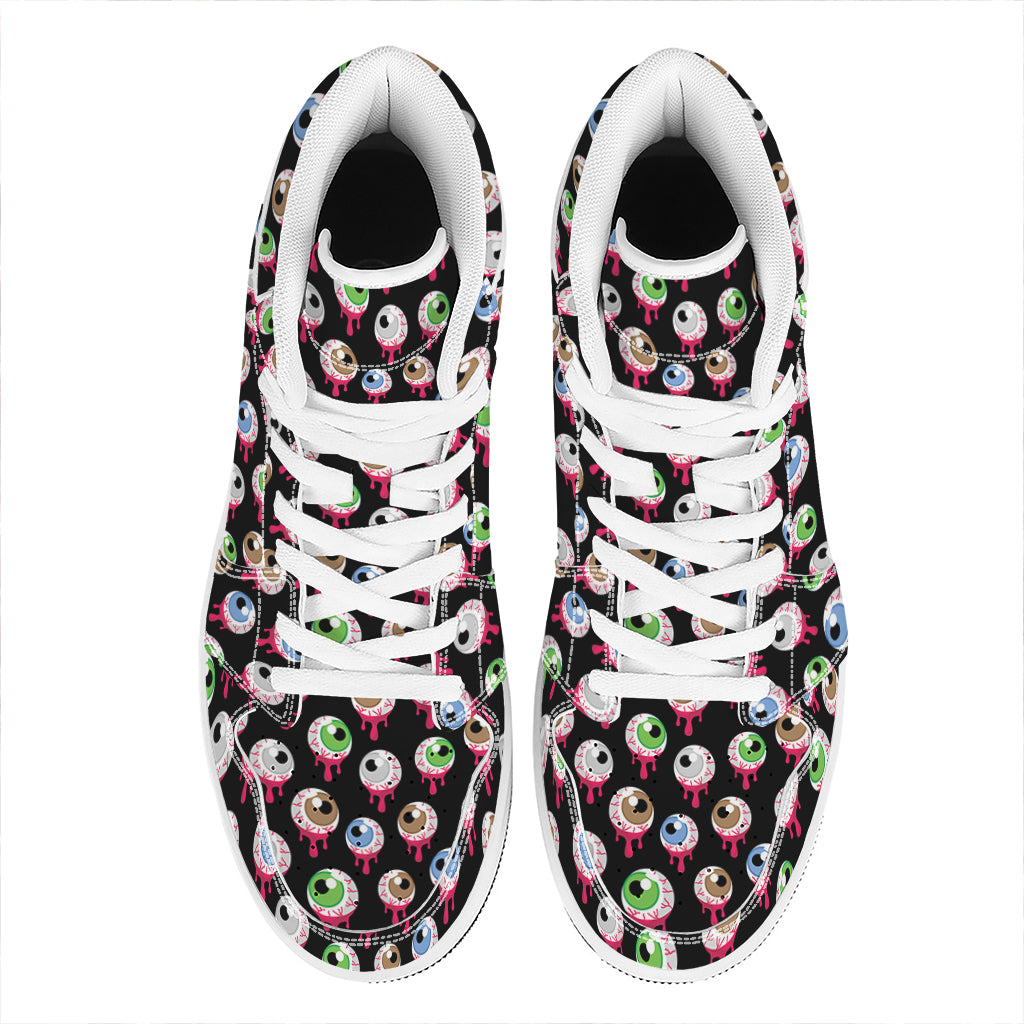 Bloody Eyeball Pattern Print High Top Leather Sneakers
