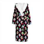 Bloody Eyeball Pattern Print Hooded Bathrobe