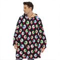 Bloody Eyeball Pattern Print Hoodie Blanket