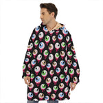 Bloody Eyeball Pattern Print Hoodie Blanket