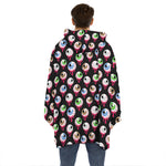 Bloody Eyeball Pattern Print Hoodie Blanket