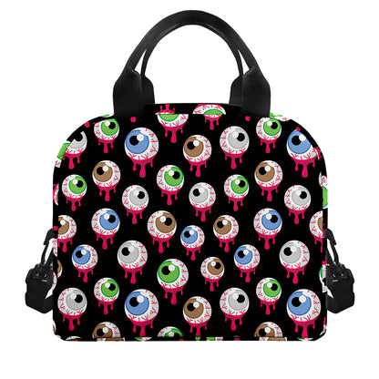 Bloody Eyeball Pattern Print Insulated Lunch Bag