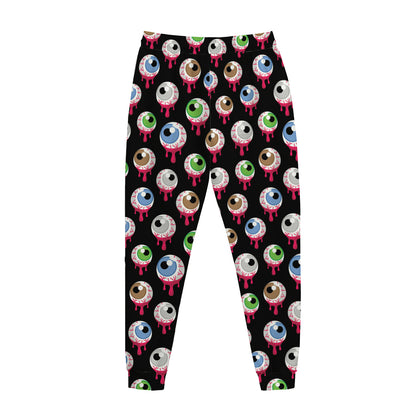 Bloody Eyeball Pattern Print Jogger Pants