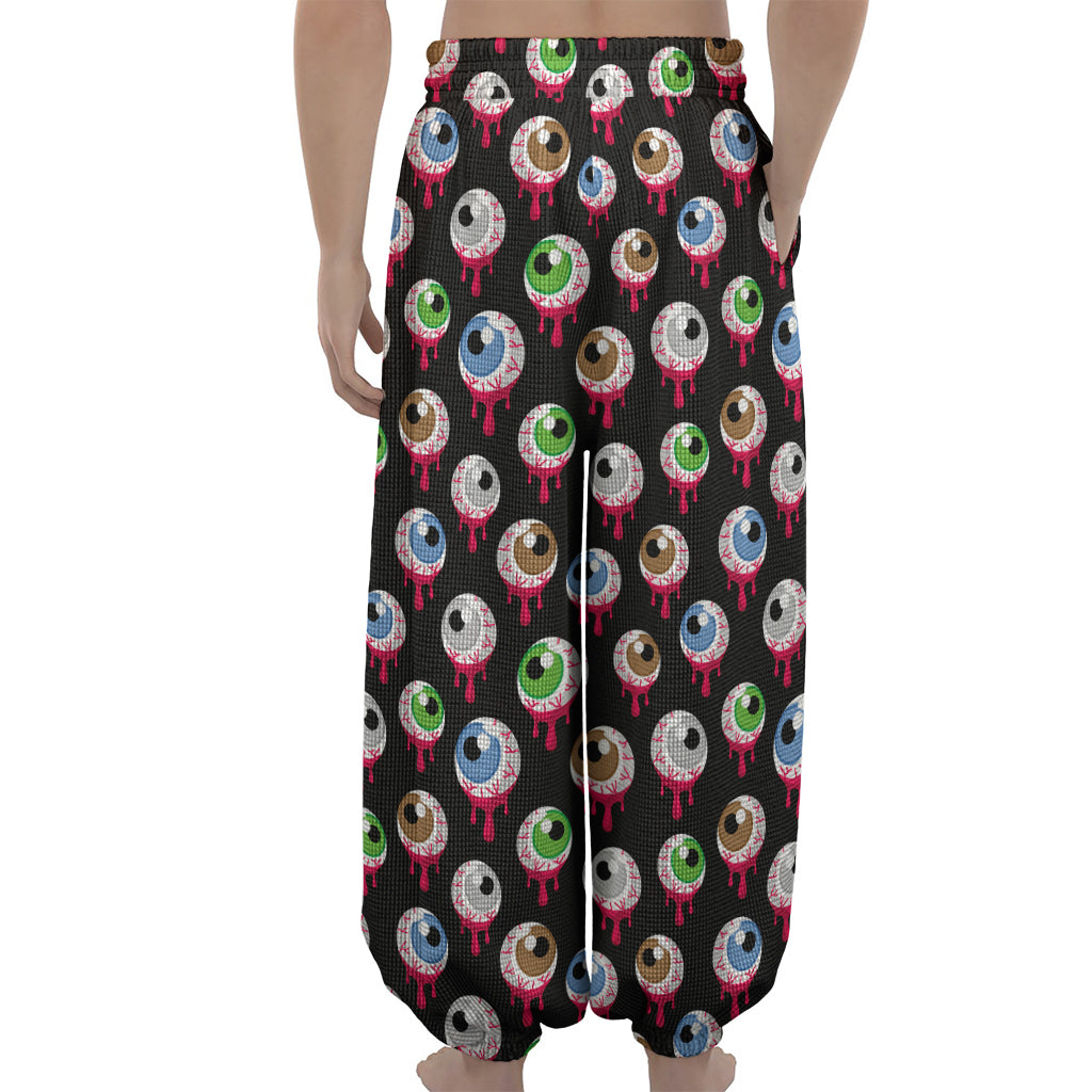 Bloody Eyeball Pattern Print Lantern Pants