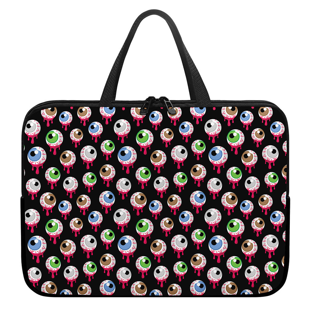 Bloody Eyeball Pattern Print Laptop Sleeve With Handle