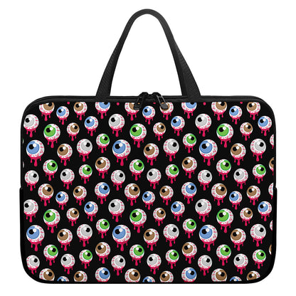 Bloody Eyeball Pattern Print Laptop Sleeve With Handle