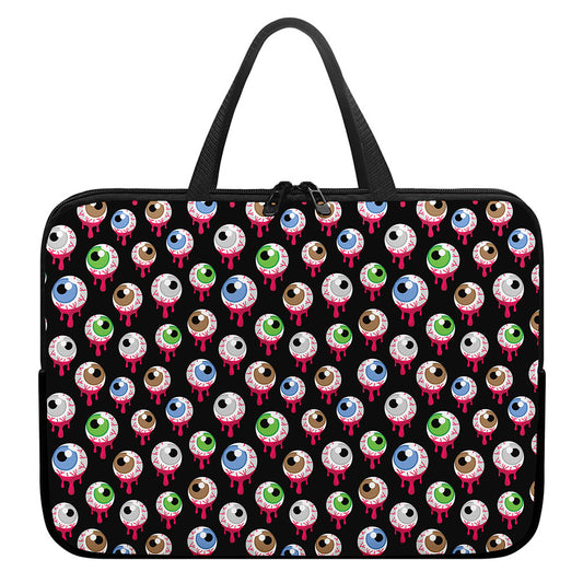 Bloody Eyeball Pattern Print Laptop Sleeve With Handle