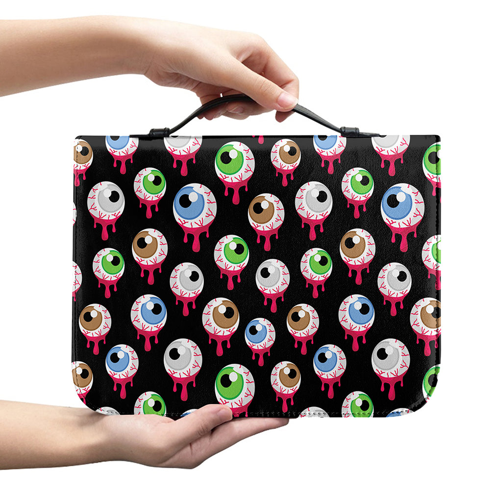 Bloody Eyeball Pattern Print Leather Bible Cover
