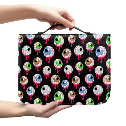 Bloody Eyeball Pattern Print Leather Bible Cover
