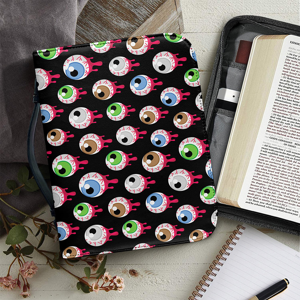 Bloody Eyeball Pattern Print Leather Bible Cover