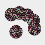 Bloody Eyeball Pattern Print Leather Coaster Set