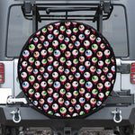 Bloody Eyeball Pattern Print Leather Spare Tire Cover