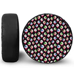 Bloody Eyeball Pattern Print Leather Spare Tire Cover