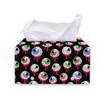 Bloody Eyeball Pattern Print Leather Tissue Box Cover