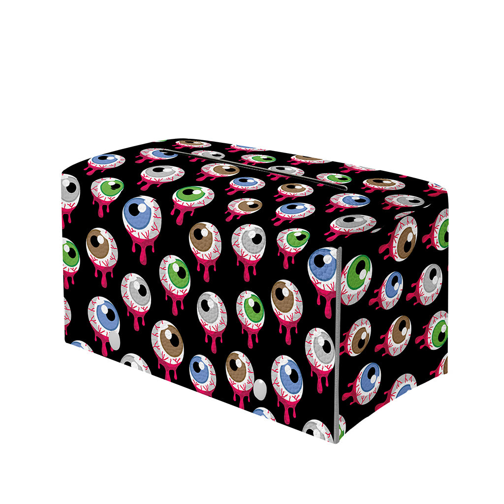 Bloody Eyeball Pattern Print Leather Tissue Box Cover
