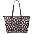 Bloody Eyeball Pattern Print Leather Tote Bag With Zipper