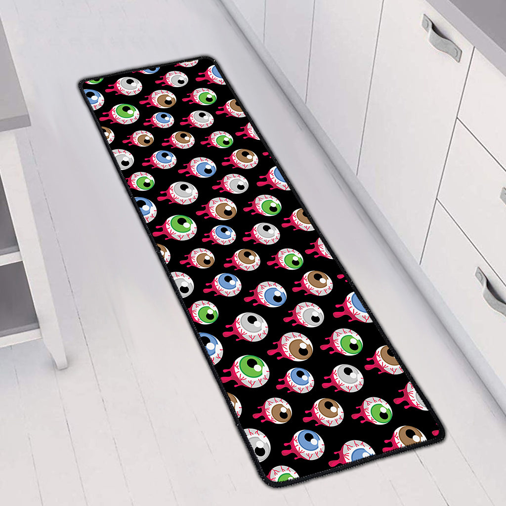 Bloody Eyeball Pattern Print Long Kitchen Mat