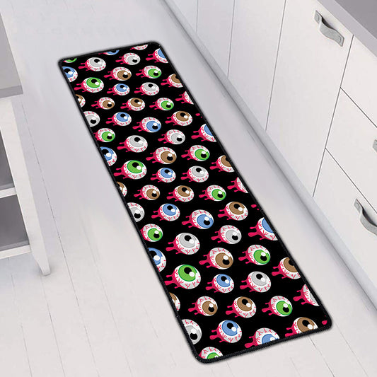 Bloody Eyeball Pattern Print Long Kitchen Mat