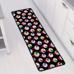 Bloody Eyeball Pattern Print Long Kitchen Mat