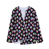 Bloody Eyeball Pattern Print Long Sleeve Short Coat